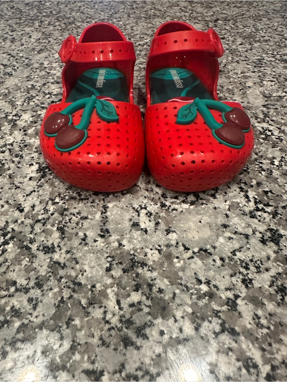 Mini Melissa Red Cherry Accent Kids Sandals